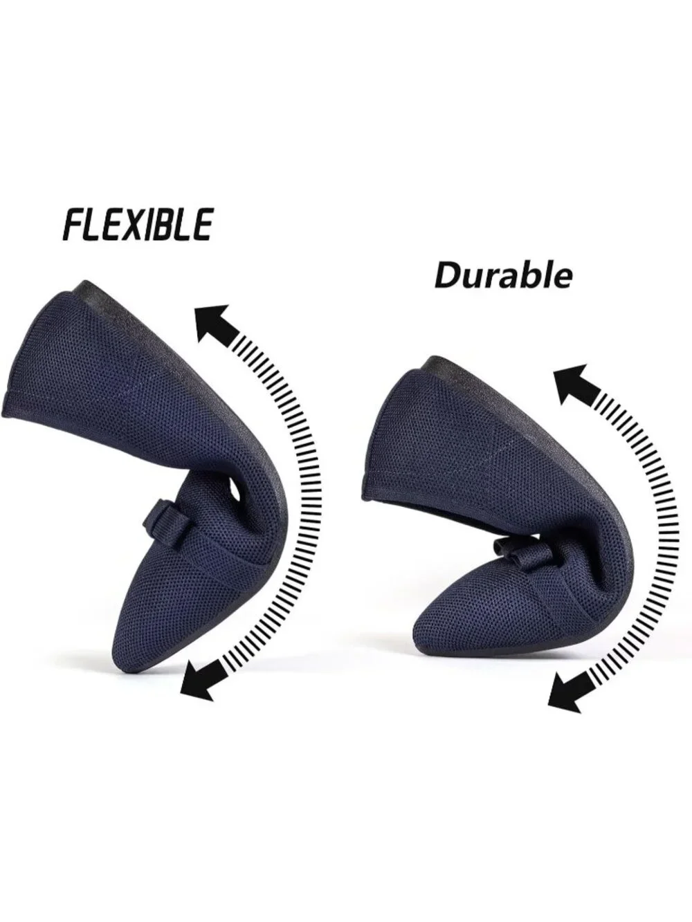 Women's Navy Comfortable Knit Casual Pointed Toe Ballet Flats with Bow Shoes